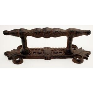 Rustic Cast Iron Antique Style Fancy Barn Handle, Gate Pull, Shed Door Handle
